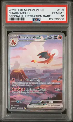 Charizard EX #199 PSA 10 Gem Mint Pokemon Holo Scarlet & Violet 151 Series - Image 1