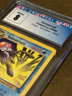 Tentacruel Blue Label CGC 8 NM/Mint Fossil 1st Edition 44/62 Pokemon TCG 1999 - Image 3