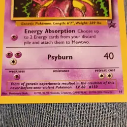 Pokemon TCG Mewtwo 14/53 Wotc Promo 70 HP Psyburn Regular Wizards 1999 English - Image 3