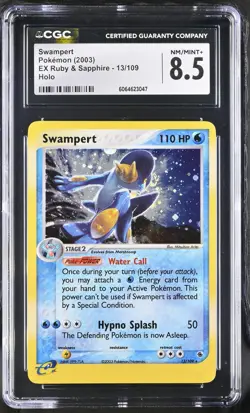 CGC 8.5 Swampert 2003 EX Ruby & Sapphire 13/109 Holo Pokemon Card - Image 1