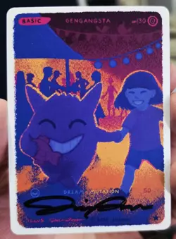 Signed Joie Mon Gengangsta Gengar 1st Edition Full Art Pokemon Fan Art Card - Image 1