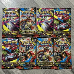 Pokemon TCG Mega Evolution Booster Pack Lot Of 8 - 10 Cards Factory Sealed - Image 1