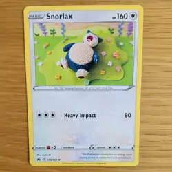 SNORLAX 109/159 POKEMON CARD (CROWN ZENITH SET) KNITTED CROCHET ASAKO - Image 1