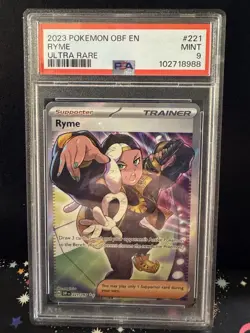 2023 Pokemon OBF Ryme 221/197 Sv03: Obsidian Flames Holo Ultra Rare Card PSA 9 - Image 1