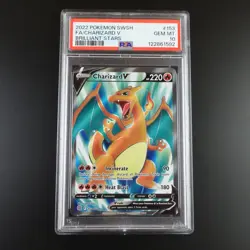 PSA 10 Charizard V 153/172 Pokemon Brilliant Stars Full Art Graded Card - Image 1