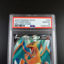 PSA 10 Charizard V 153/172 Pokemon Brilliant Stars Full Art Graded Card - Image 2