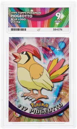 ACE 9 Pidgeotto 17 1999 Topps Blue Logo Italian Graded Pokemon Card Non Holo - Image 1