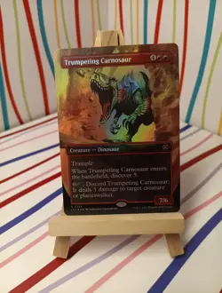 Trumpeting Carnosaur (Borderless) #324 (Foil) NM Lost Caverns of Ixalan - Image 1