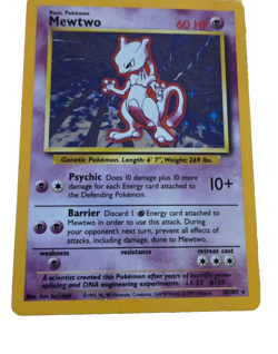 MEWTWO 10/102 Base Set HOLO rare Unlimited Pokemon TCG card - Image 1