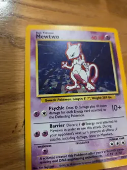MEWTWO 10/102 Base Set HOLO rare Unlimited Pokemon TCG card - Image 3