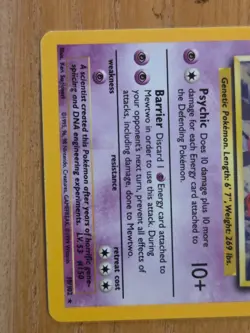 MEWTWO 10/102 Base Set HOLO rare Unlimited Pokemon TCG card - Image 4