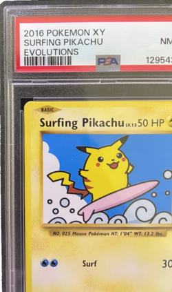 SURFING PIKACHU 2016 POKEMON XY EVOLUTIONS RARE 111/108 PSA 8 - Image 3