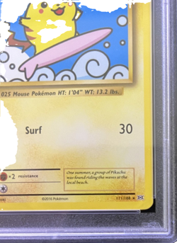 SURFING PIKACHU 2016 POKEMON XY EVOLUTIONS RARE 111/108 PSA 8 - Image 4