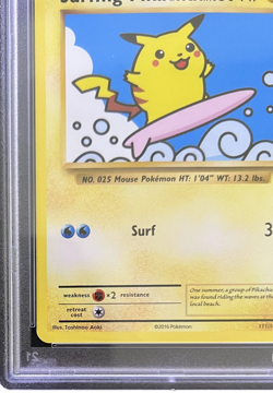 SURFING PIKACHU 2016 POKEMON XY EVOLUTIONS RARE 111/108 PSA 8 - Image 5