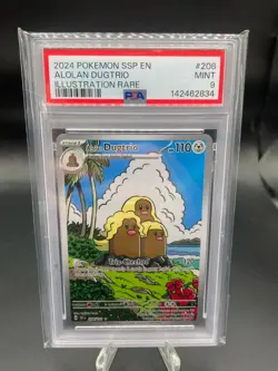 2024 Pokemon SSP Alolan Dugtrio #208 Illustration Rare PSA 9 Mint - Image 1