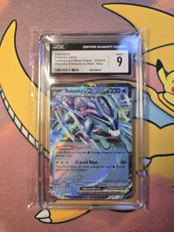 Graded Pokemon Card Suicune Ex 10/34 2023 Grade 9 - Blastoise & Suicune Ex Deck - Image 1