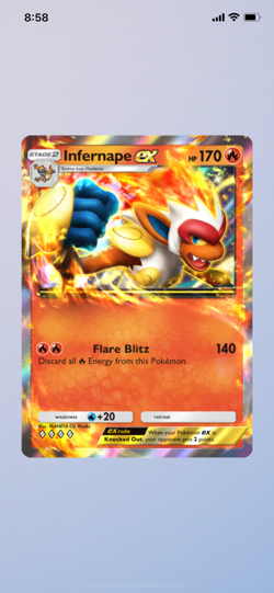 Pokemon TCG Pocket Trade 4 Diamond Infernape EX Card - Image 1