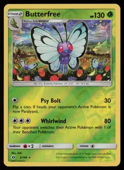 Butterfree 3/149 Reverse Holofoil Pokemon TCG SM Base Set LP - Image 1