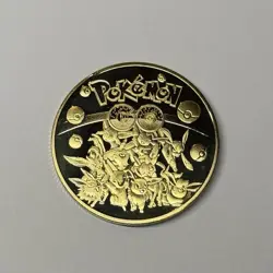 Pokemon Eeveelutions Premium High Quality Rare collectible Metal Gold Coin NM - Image 2