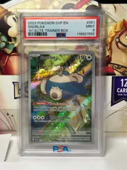 2023 POKEMON SVP EN-SV BLACK STAR PROMO 151 ELITE TRAINER BOX #051 SNORLAX PSA 9 - Image 1