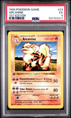 Arcanine 1999 Pokemon Game #23 1st Edition PSA 5 NEW SLAB - Image 1