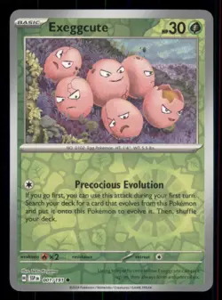 Exeggcute SV08: Surging Sparks #001/191 Common Reverse Holo Pokemon NM - Image 1