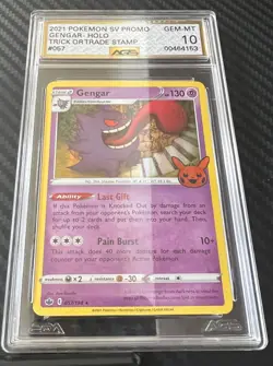 AGS 10 GEM MINT Gengar Holo 2021 Copyright Trick Or Trade Pokemon 057/198 - Image 1