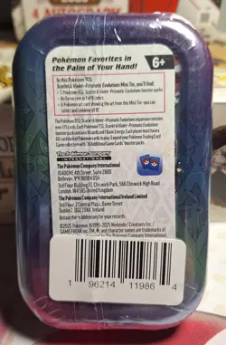 Pokemon TCG Scarlet & Violet Prismatic Evolutions Mini Tin Sealed Sylveon New - Image 2