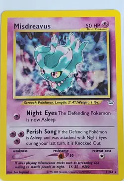 Pokemon 2000 Neo Revelation Unlimited Misdreavus 11/64 Holo Rare MP - Image 1