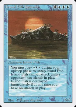 Island Fish Jasconius 1x MtG Revised PLAYED - Image 1
