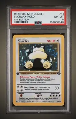 1999 POKEMON JUNGLE 1ST EDITION #11 SNORLAX-HOLO PSA 8 - Image 1