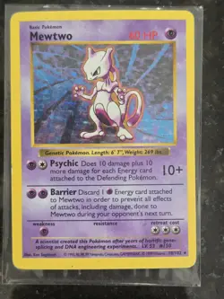 Mewtwo 10/102 Holo Rare Base Set (Shadowless) Vintage Pokemon Card - Image 1