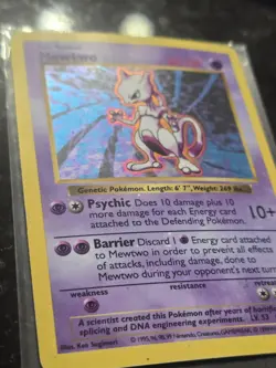 Mewtwo 10/102 Holo Rare Base Set (Shadowless) Vintage Pokemon Card - Image 2