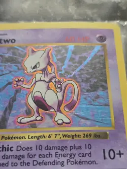 Mewtwo 10/102 Holo Rare Base Set (Shadowless) Vintage Pokemon Card - Image 5