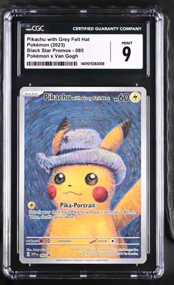 2023 Pokemon Black Star Promos Pikachu with Grey Felt Hat #085 CGC 9 MINT - Image 1