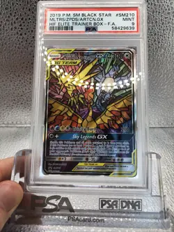 Pokemon Stained Glass Tag Team Moltres, Zapdos, Articuno SM210 PSA 9 Mint - Image 3