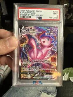 2021 POKEMON SWORD & SHIELD FUSION STRIKE SECRET #269 FULL ART/MEW VMAX PSA 9 🔥 - Image 3