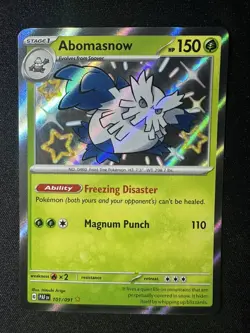 Pokemon TCG Abomasnow Scarlet & Violet: Paldean Fates 101/091 Holo Shiny Rare - Image 1