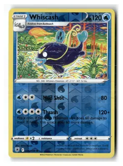 Whiscash 036/189 Uncommon Astral Radiance Pokemon Reverse Holo Near Mint - Image 1