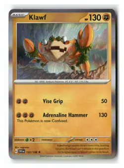 Klawf 122/198 Rare Scarlet & Violet Pokemon Near Mint - Image 1