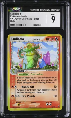 CGC 9 MINT Ludicolo 2006 EX Crystal Guardians 6/100 Holo Pokemon Card - Image 1