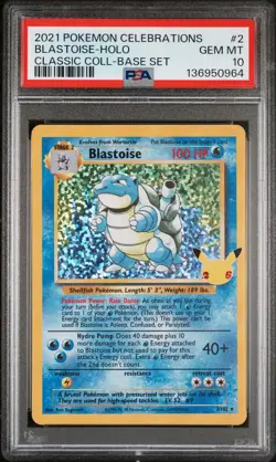 2021 Pokemon Celebrations - Classic Coll - Blastoise - Holo - 2/102 - PSA 10 - Image 1
