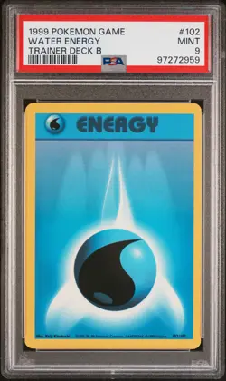1999 POKEMON GAME TRAINER DECK B #102 WATER ENERGY PSA 9 - Image 1
