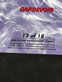 GARDEVOIR 2003 Topps Pokemon Advanced Embossed Evolution Die Cut#12/18 RARE! VG+ - Image 3