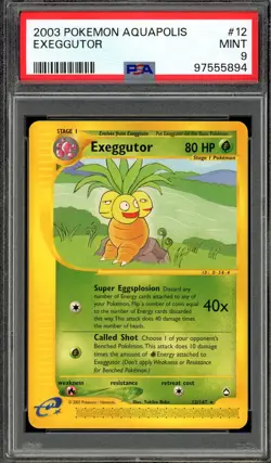 PSA 9 Mint Exeggutor Rare E-Series Aquapolis 12/147 WOTC Pokemon Card - Image 1