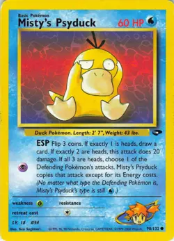 Misty's Psyduck - 90/132 Gym Challenge - WOTC Unlimited - Pokemon TCG - 2000 - Image 1