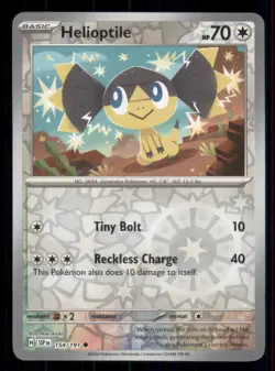 Helioptile SV08: Surging Sparks #154/191 Common Reverse Holo Pokemon NM - Image 1
