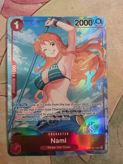 One Piece Nami OP01-016 Alternate Art. Pre-Errata First Wave Alpha Printing. - Image 2