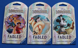 2025 DISNEY LORCANA FABLED 3 HANGER SLEEVE LOT SEALED - Image 1