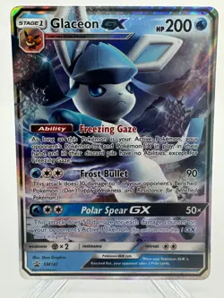 Glaceon GX SM147 Black Star Promo Holo Pokemon Card - Image 1